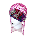 Raspberry Beaded Cap with Can Clip