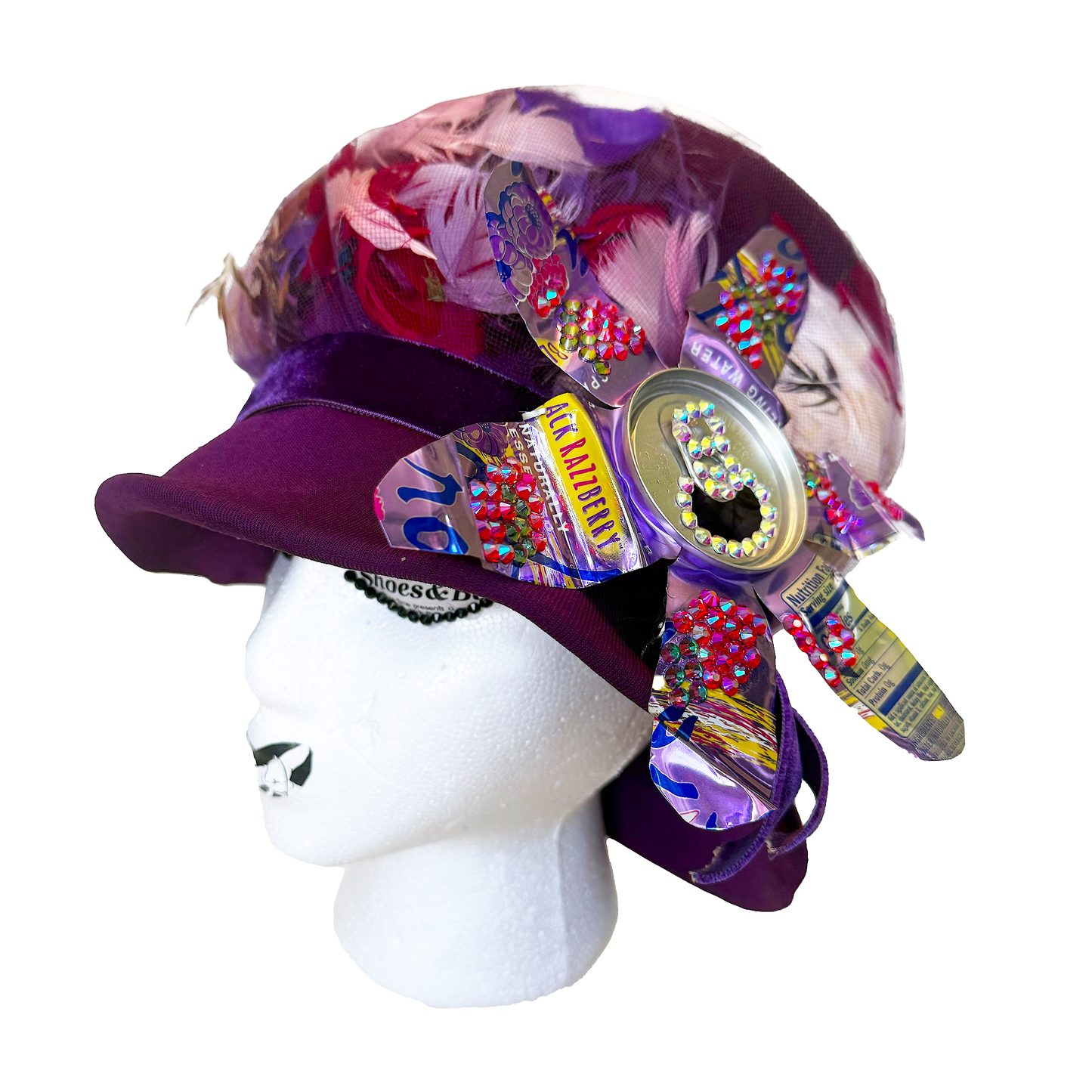 Blackberry Feather Hat with Can Clip