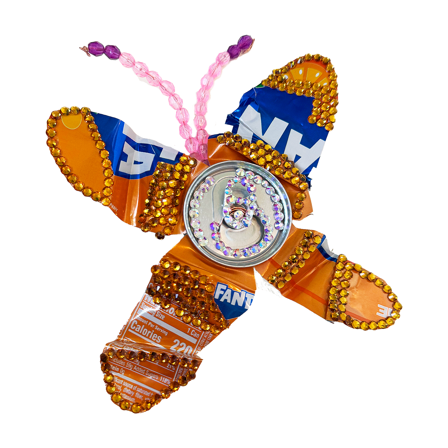 Honey Dipped Butterfly Crystal Can Clip
