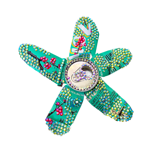 Mint Flower Crystal Can Clip