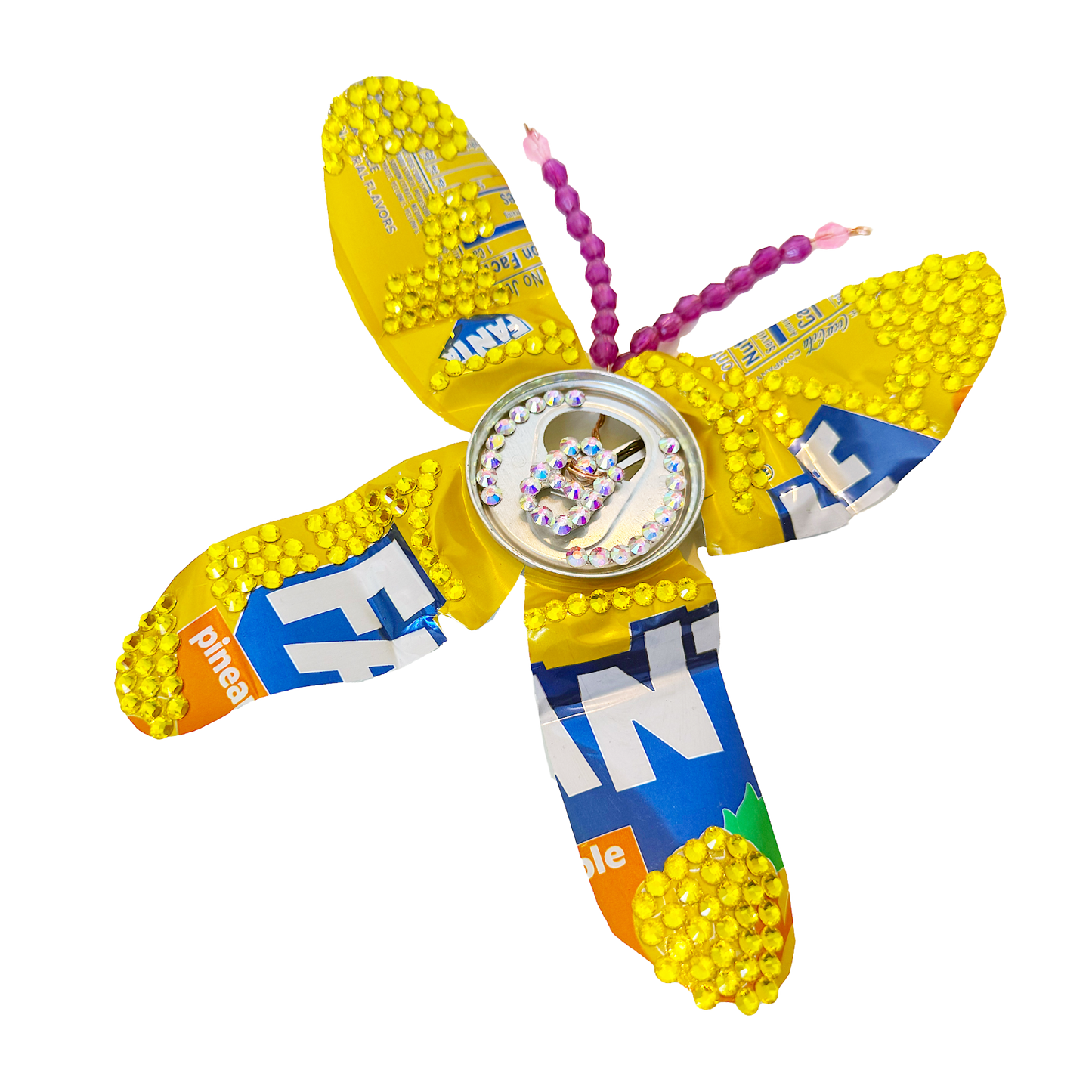 Pineapple Butterfly Crystal Can Clip