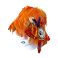 Orange Cream Feather Hat with Can Clip