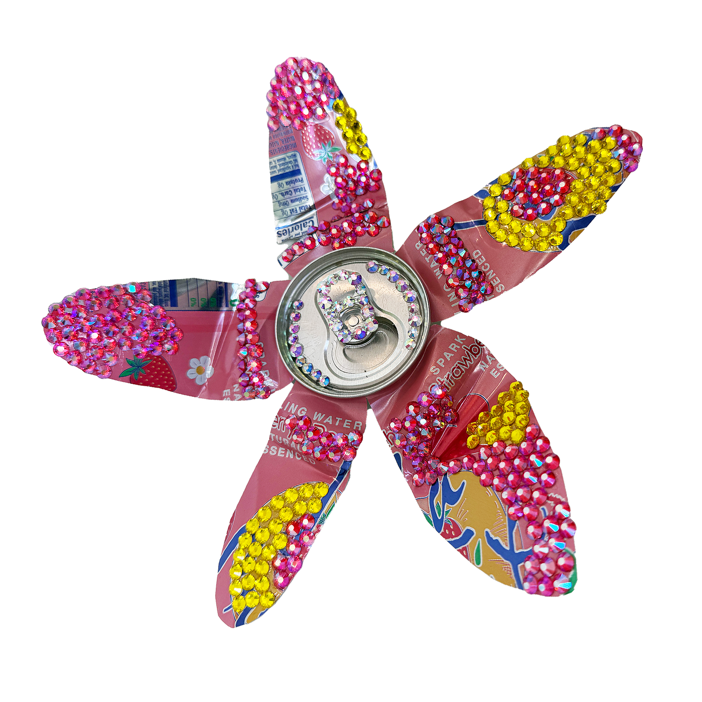 Pink Lemonade Flower Crystal Can Clip