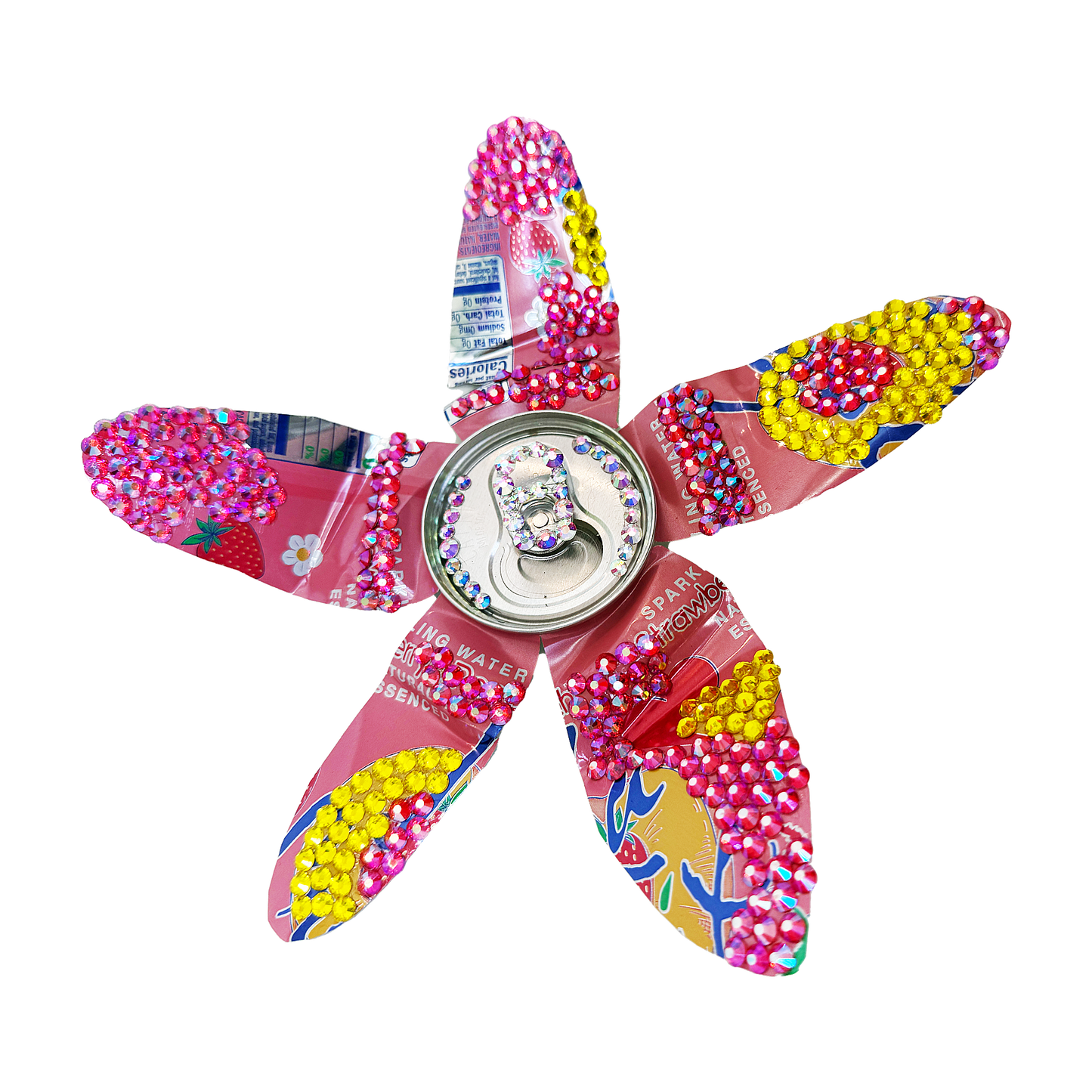 Pink Lemonade Flower Crystal Can Clip