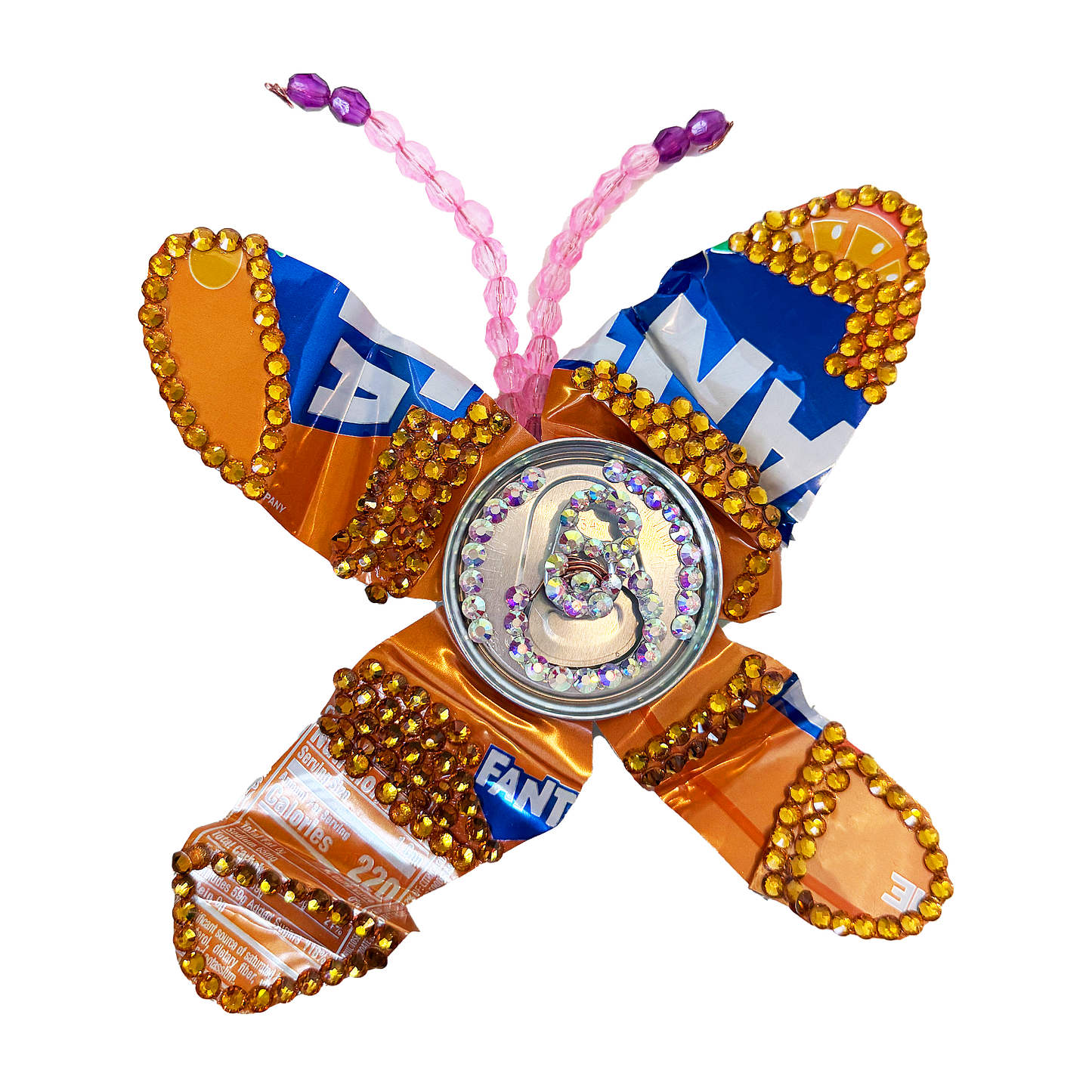 Honey Dipped Butterfly Crystal Can Clip