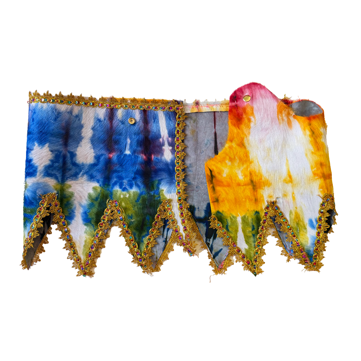 Rainbow Dyed Calf Crown Skirt/Top