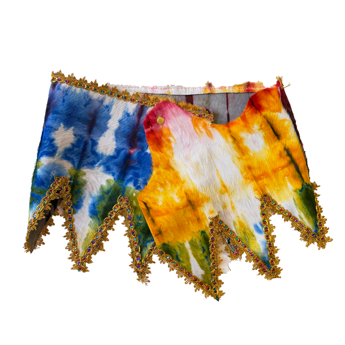 Rainbow Dyed Calf Crown Skirt/Top